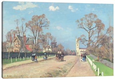 The Road To Sydenham, 1871 Canvas Art Print - Camille Pissarro