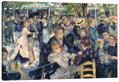 Ball at the Moulin de la Galette, 1876  Canvas Art Print - Impressionism Art