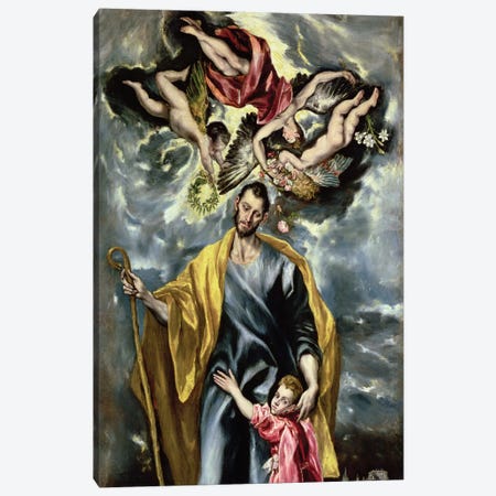 St. Joseph And The Christ Child, 1597-99 Canvas Print #BMN671} by El Greco Art Print