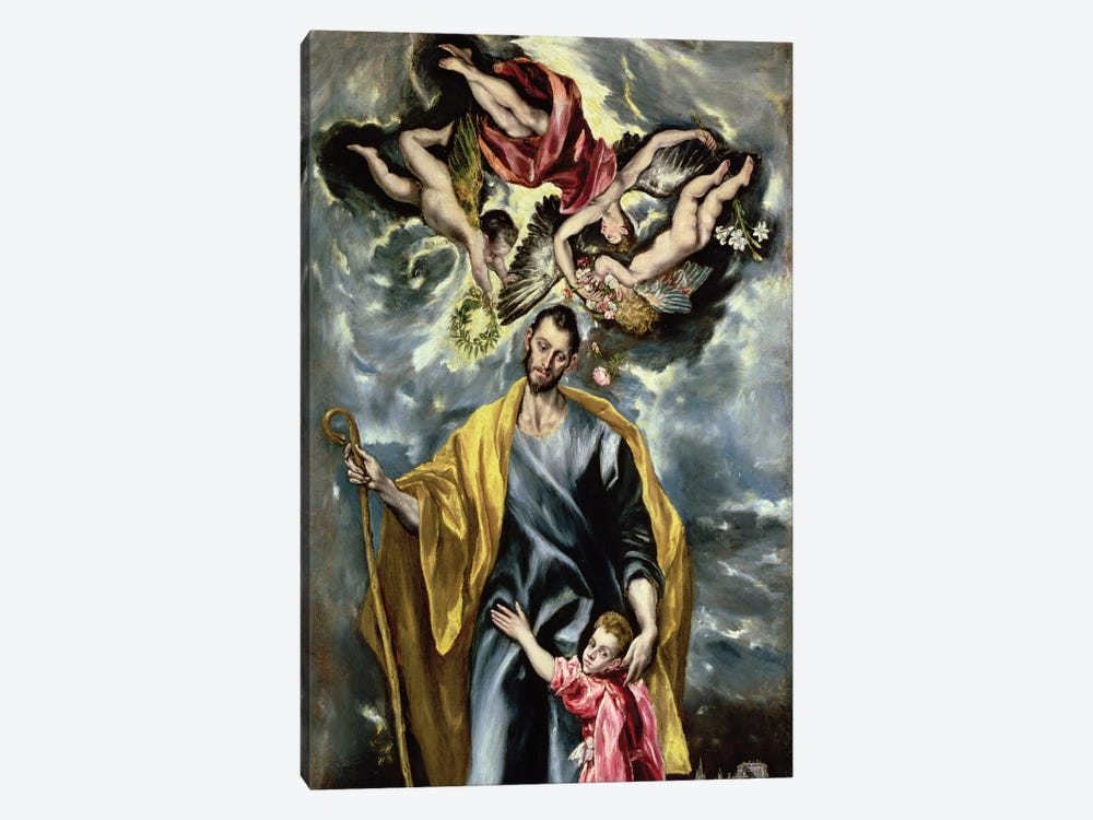 St. Joseph And The Christ Child, 1597-99 by El Greco 1-piece Canvas Art Print