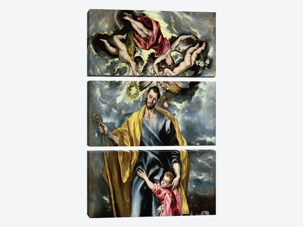 St. Joseph And The Christ Child, 1597-99 by El Greco 3-piece Art Print