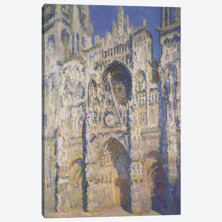Rouen Cathedral in Full Sunlight: Harmony in Blue and Gold, 1894 Canvas Print #BMN672} by Claude Monet Canvas Print