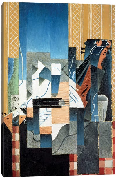 Still Life with Violin and Guitar, 1913  Canvas Art Print - Juan Gris