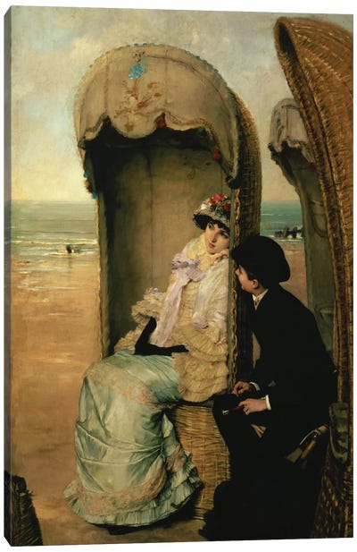 Confidences on the Beach, c.1883  Canvas Art Print