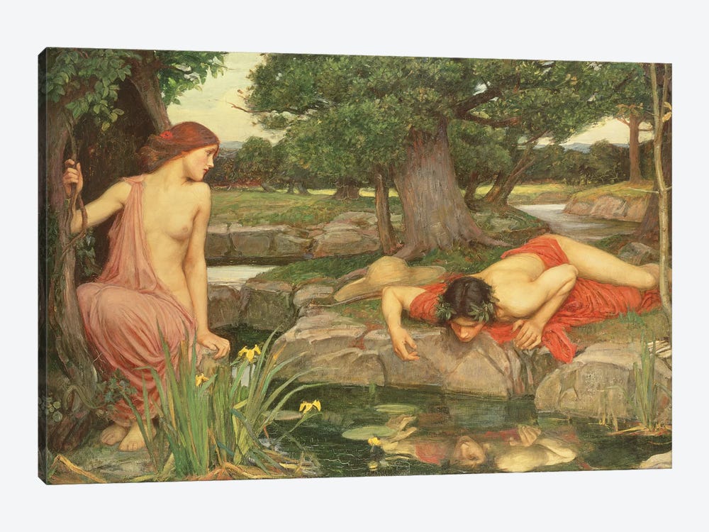 Echo And Narcissus, 1903 by John William Waterhouse 1-piece Canvas Art