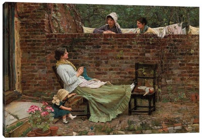 Gossip, c.1885 Canvas Art Print