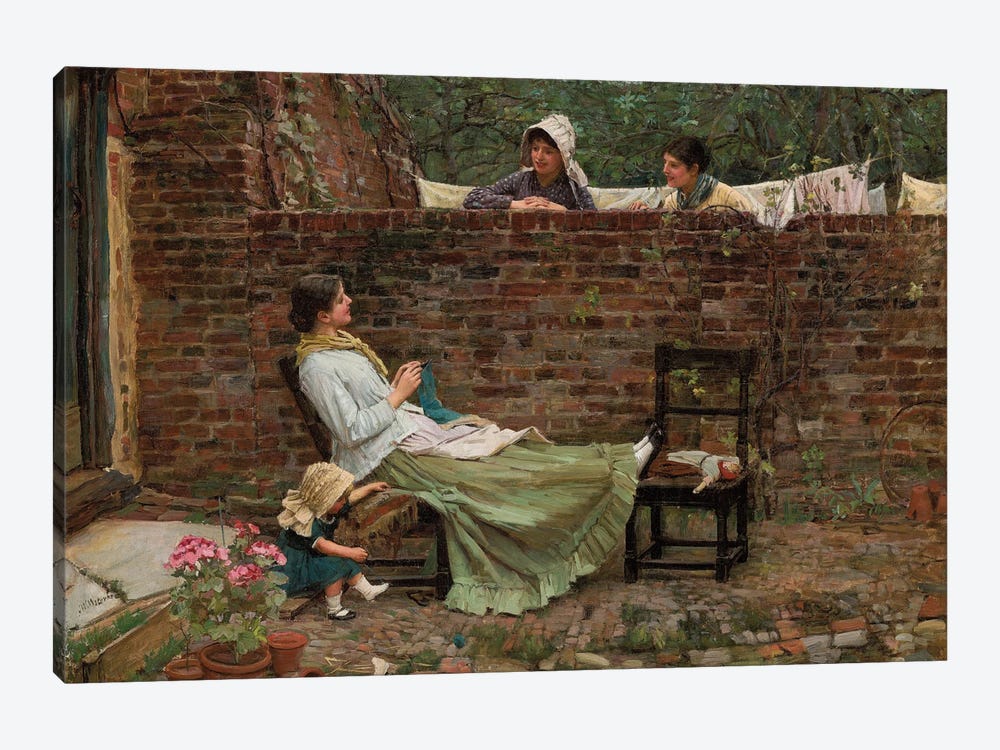 Gossip, c.1885 by John William Waterhouse 1-piece Canvas Artwork