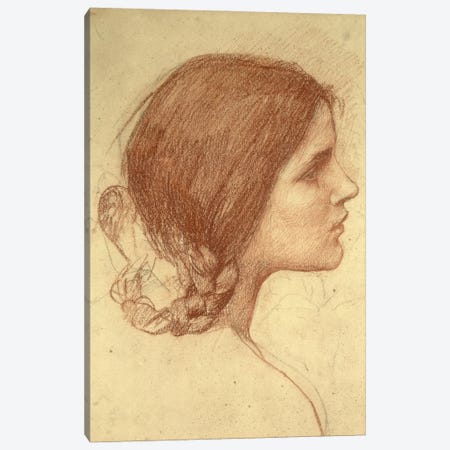Head Of A Girl, c.1905 Canvas Print #BMN6767} by John William Waterhouse Art Print