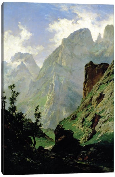 Mountains in Europe, 1876  Canvas Art Print