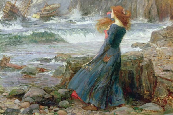 Pre-Raphaelite: Miranda, 1916 by John William Waterhouse