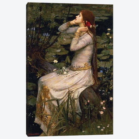 Ophelia, 1894 Canvas Print #BMN6773} by John William Waterhouse Canvas Art Print