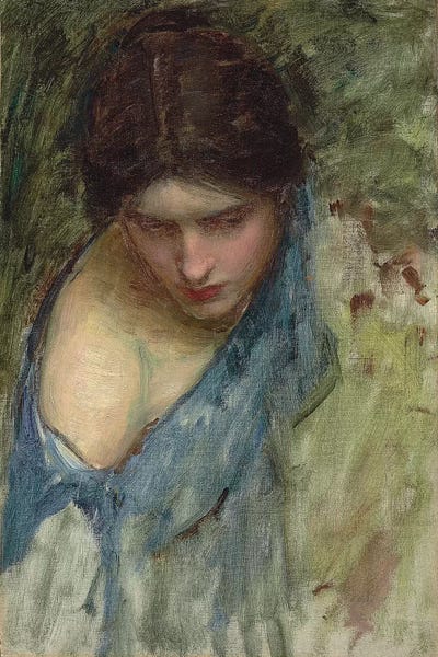Sketch Of The Nymph Of The Left, Nymphs Finding The Head Of Orpheus by John William Waterhouse framed canvas print