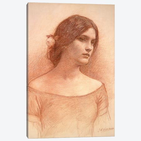 Study For The Lady Clare, c.1900 Canvas Print #BMN6776} by John William Waterhouse Canvas Wall Art