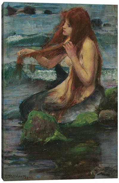The Mermaid, 1892 Canvas Art Print - Mermaids