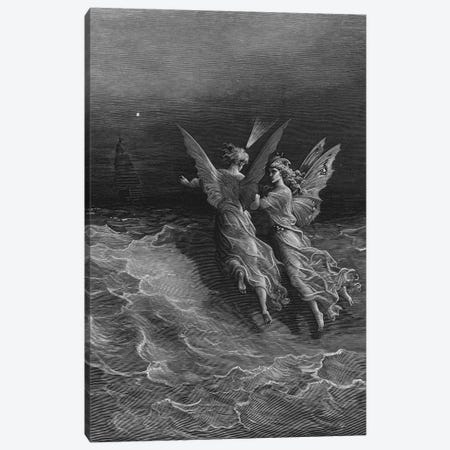But Why Drive On That Ship So Fast, Without A Wave Or Wind? (Illustration From Coleridge's The Rime Of The Ancient Mariner) Canvas Print #BMN6794} by Gustave Dore Canvas Wall Art