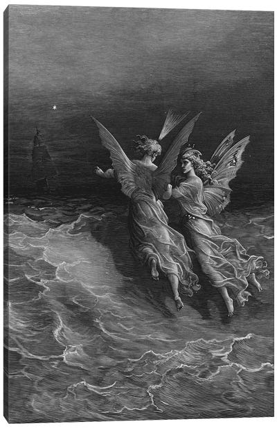 But Why Drive On That Ship So Fast, Without A Wave Or Wind? (Illustration From Coleridge's The Rime Of The Ancient Mariner) Canvas Art Print
