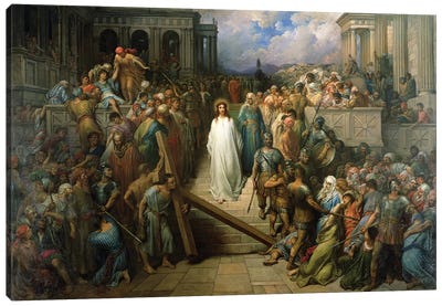 Christ Leaves His Trial, 1874-80 Canvas Art Print - Gustave Dore