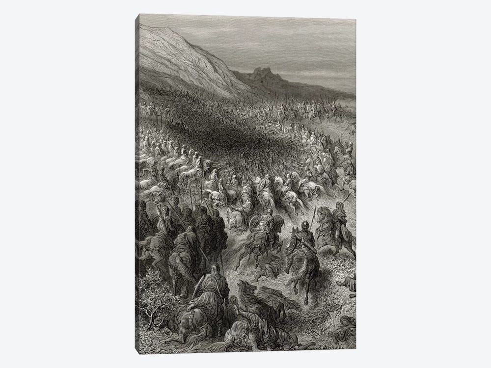 Crusaders Surrounded By Saladin's Army (Illustration From Michaud's Bibliotheque des Croisades), 1877 by Gustave Dore 1-piece Canvas Artwork