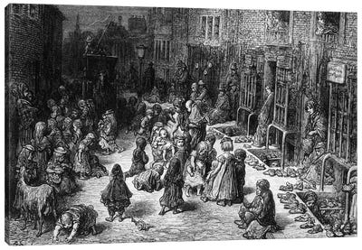 Dudley Street, Seven Dials (Illustration From Jerrold's London, A Pilgrimage) Canvas Art Print