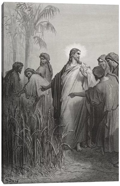 Jesus And His Disciples In The Corn Field (Illustration From Dore's The Holy Bible), 1866 Canvas Art Print - Gustave Dore