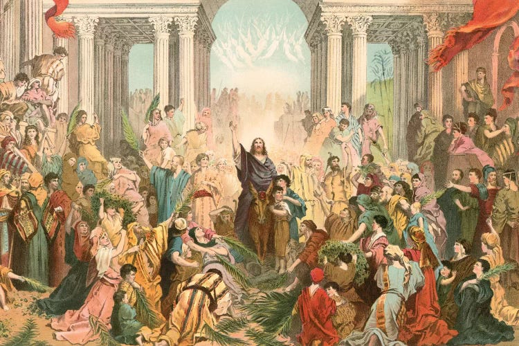jesus enters jerusalem clip art