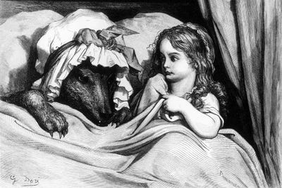 Little Red Riding Hood And The Wolf Illustrati Gustave Dore Icanvas