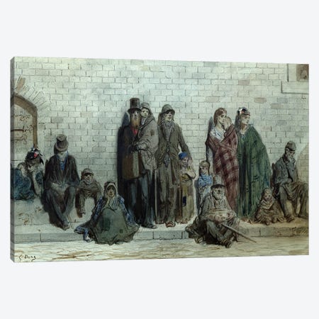 London Street Scene, c.1868-72 Canvas Print #BMN6805} by Gustave Dore Canvas Artwork