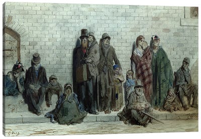 London Street Scene, c.1868-72 Canvas Art Print