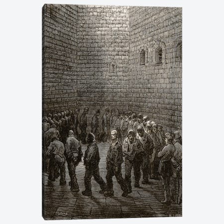 Newgate - Exercise Yard (Illustration From Jerrold's London, A Pilgrimage) Canvas Print #BMN6807} by Gustave Dore Canvas Wall Art