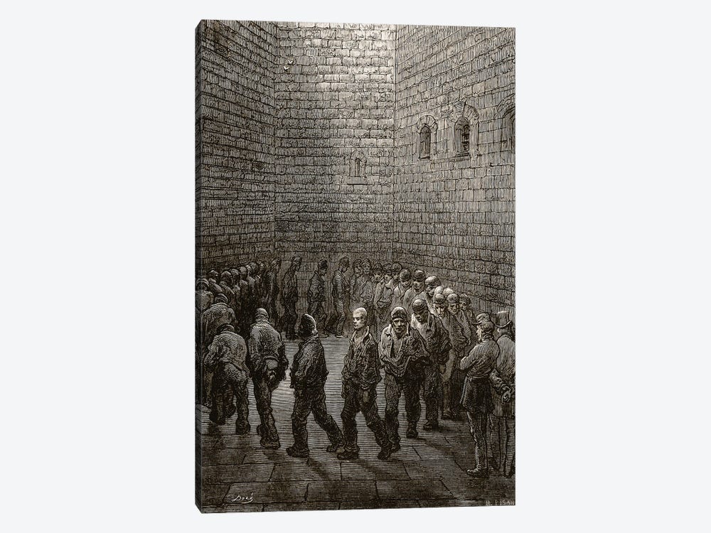 Newgate - Exercise Yard (Illustration From Jerrold's London, A Pilgrimage) 1-piece Canvas Art Print