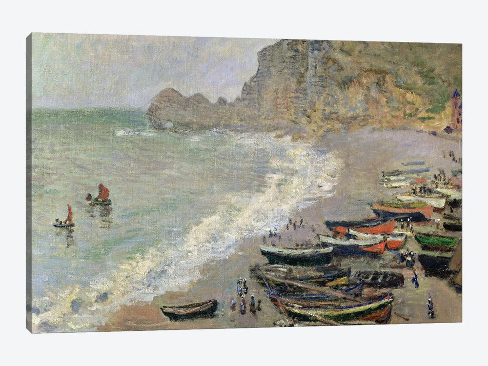 Etretat, beach and the Porte d'Amont, 1883  by Claude Monet 1-piece Art Print