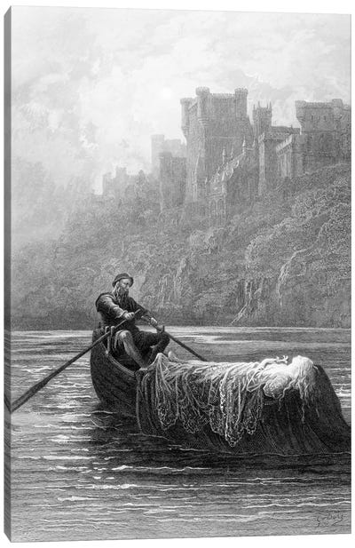 The Body Of Elaine On Its Way To King Arthur's Palace (Illustration From Tennyson's Idylls Of The King) Canvas Art Print