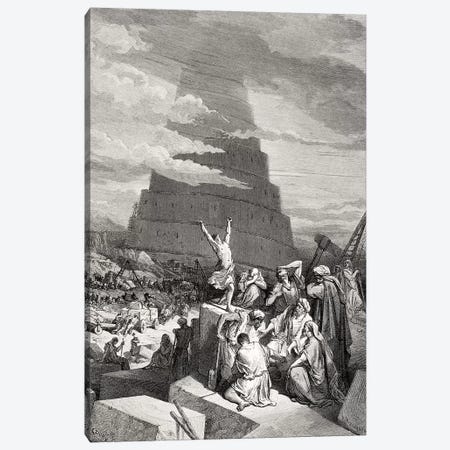 The Confusion Of Tongues, Genesis 11:7-9 (Illustration From Dore's The Holy Bible), 1866 Canvas Print #BMN6818} by Gustave Dore Canvas Art