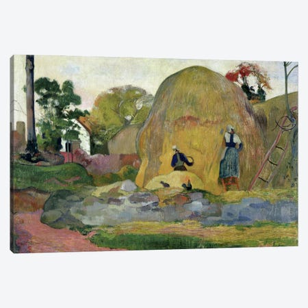 Yellow Haystacks, or Golden Harvest, 1889  Canvas Print #BMN681} by Paul Gauguin Canvas Art