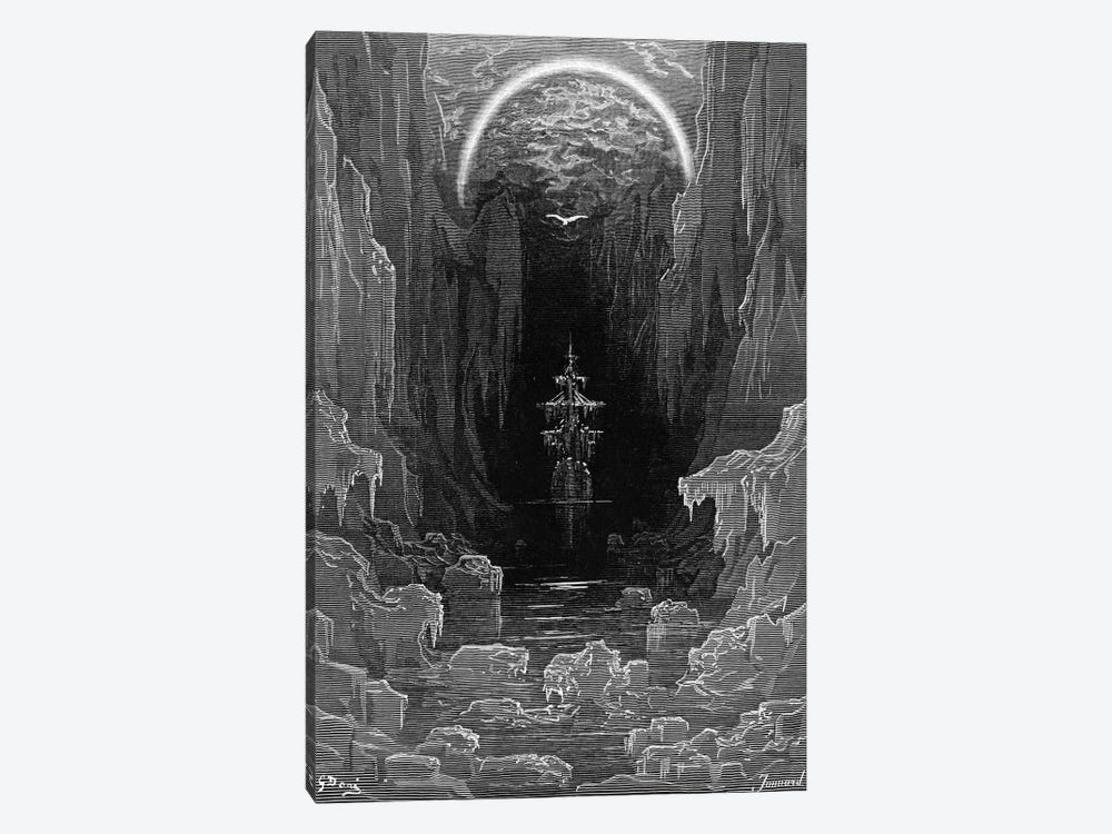 The Ice Was Here, The Ice Was There, The Ice Was All Around (Illustration From Coleridge's The Rime Of The Ancient Mariner) by Gustave Dore 1-piece Canvas Print