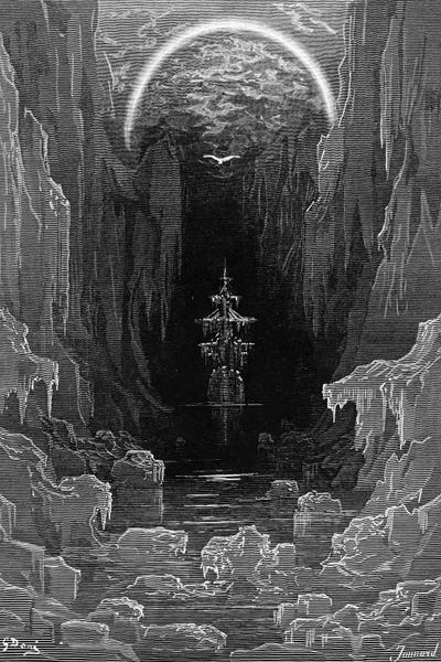 Gustave Dore: The Ice Was Here, The Ice Was There, The Ice Was All Around (Illustration From Coleridge's The Rime Of The Ancient Mariner) by Gustave Dore
