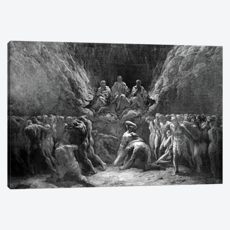 The Last Judgement (The Three Judges Of Hell: Minos, Hades And Rhadamanthus) Canvas Print #BMN6824} by Gustave Dore Canvas Art
