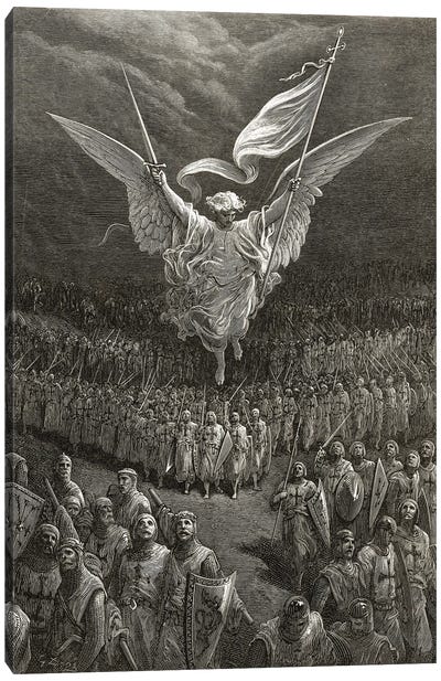 The Road To Jerusalem (Illustration From Michaud's Bibliotheque des Croisades), 1877 Canvas Art Print - Jerusalem