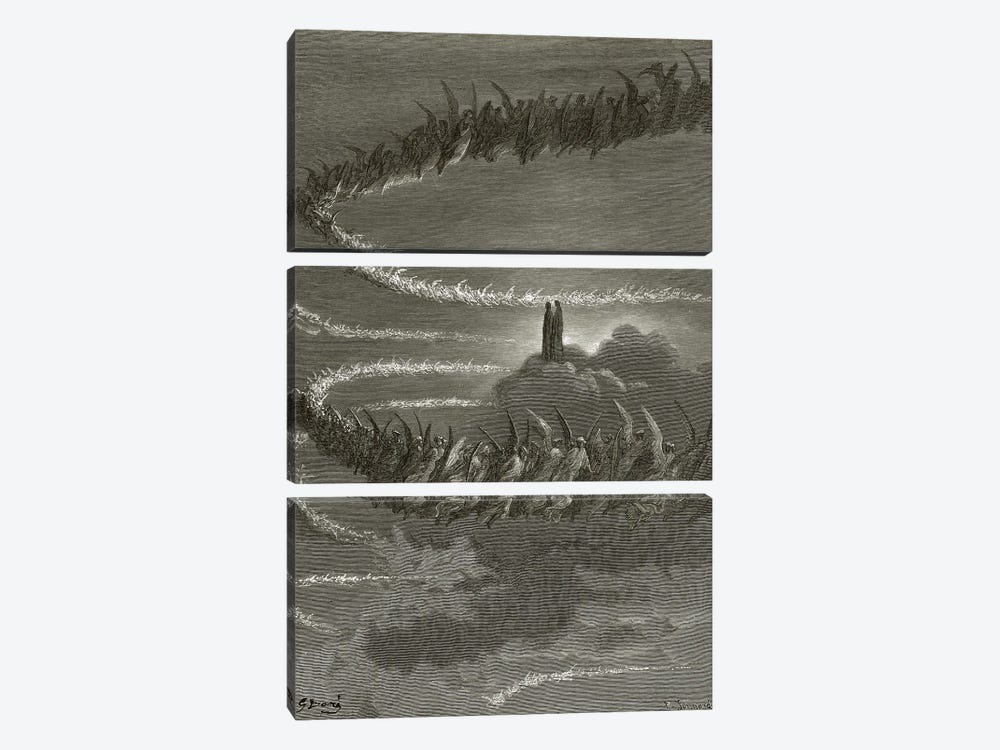 The Spirits In Jupiter (Illustration From Dante's Divine Comedy: Paradiso) by Gustave Dore 3-piece Art Print