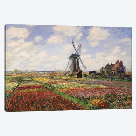 Tulip Fields with the Rijnsburg Windmill, 1886  Canvas Print #BMN682} by Claude Monet Canvas Art