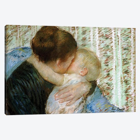A Goodnight Hug Canvas Print #BMN6832} by Mary Stevenson Cassatt Canvas Art