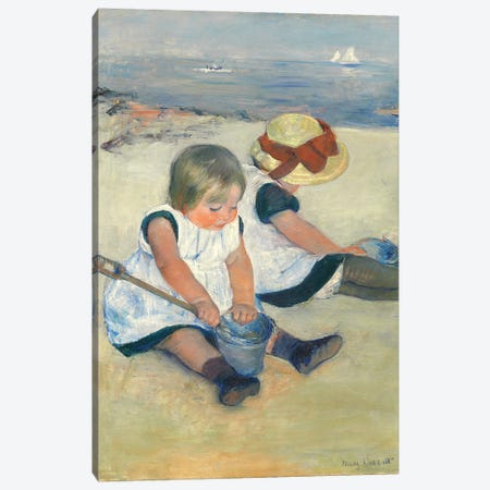 Children Playing On The Beach, 1884 Canvas Print #BMN6834} by Mary Stevenson Cassatt Canvas Print