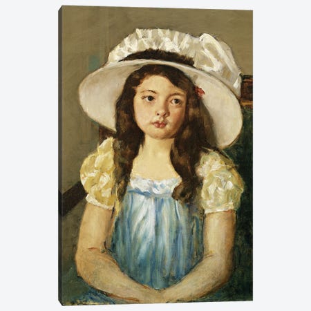 Francoise Wearing A Big White Hat Canvas Print #BMN6835} by Mary Stevenson Cassatt Canvas Print