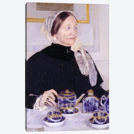 Lady At The Tea Table, 1883-85 Canvas Print #BMN6842} by Mary Stevenson Cassatt Art Print