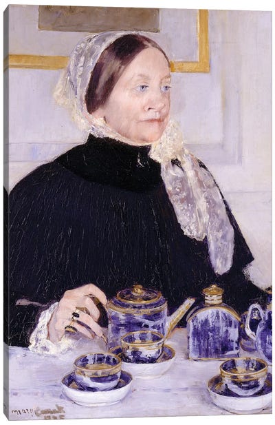 Lady At The Tea Table, 1883-85 Canvas Art Print - Mary Cassatt