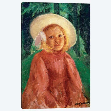 Little Girl In A Redcurrant Dress, 1912 Canvas Print #BMN6844} by Mary Stevenson Cassatt Canvas Art