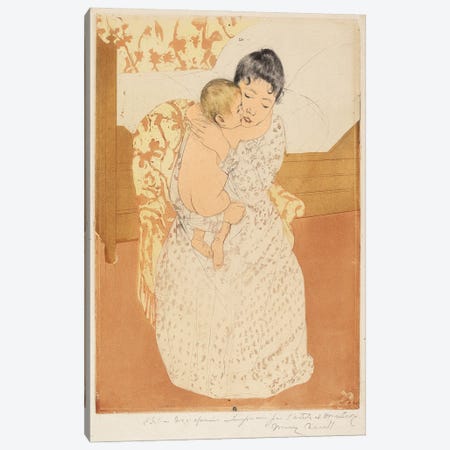 Maternal Caress, 1890-91 Canvas Print #BMN6846} by Mary Stevenson Cassatt Canvas Art