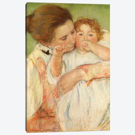 Mother And Child, 1897 Canvas Print #BMN6851} by Mary Stevenson Cassatt Canvas Artwork