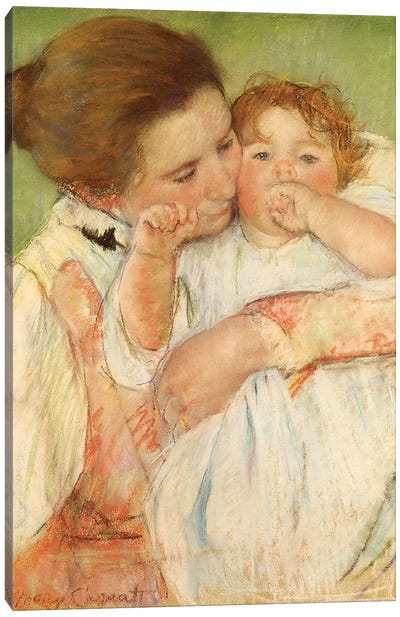 Mother And Child, 1897 Canvas Art Print - Mary Cassatt