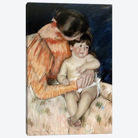 Mother And Child, c.1890-99 Canvas Print #BMN6852} by Mary Stevenson Cassatt Canvas Artwork